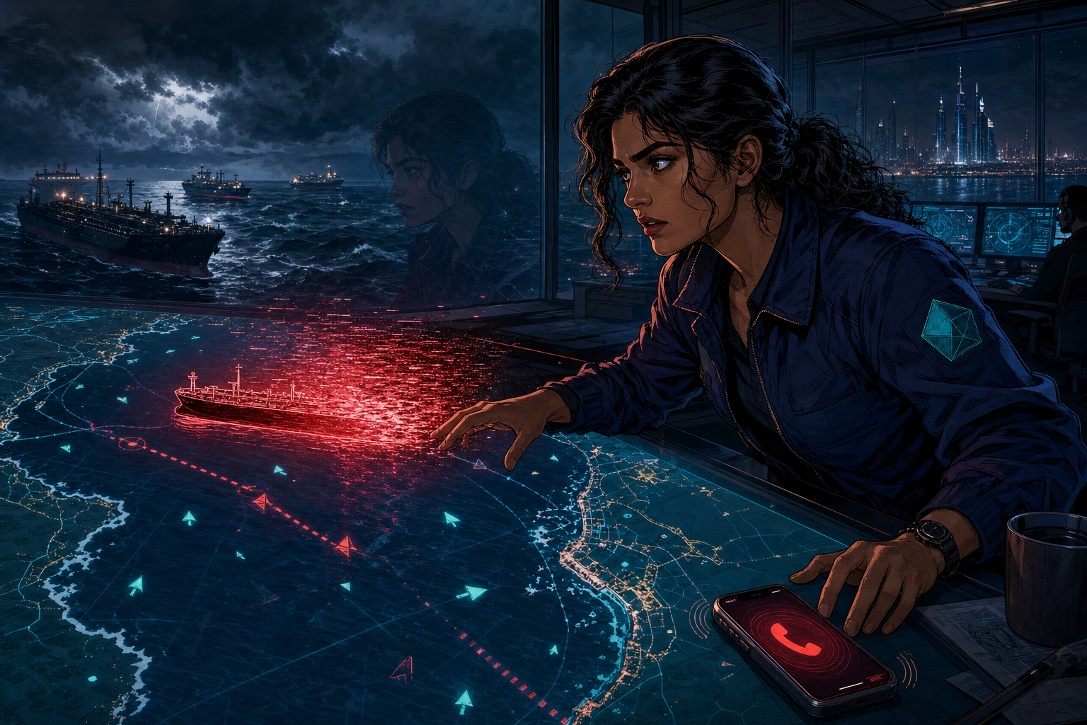 Page 1: Maya discovers a tanker vanishing from the map.