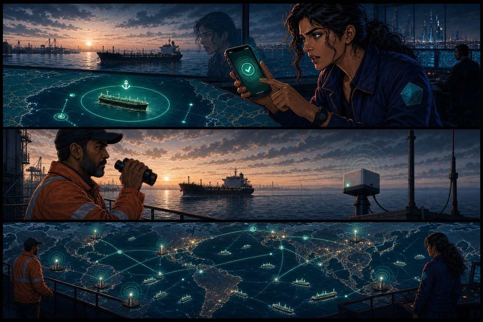 Page 5: Maya sends a verified delay and the global network lights up.